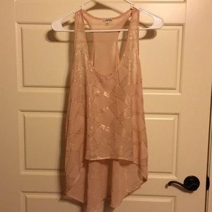 Lilly White Rose Gold High Low Racerback Tank